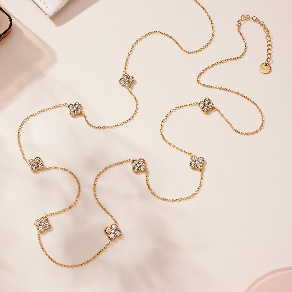 Celeste Clover Long Necklace
