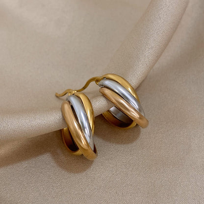 Trinity Twist Hoop Earrings