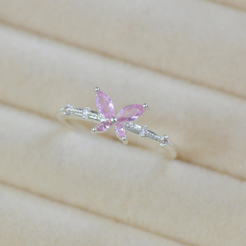 Rosaline Butterfly Ring in Silver