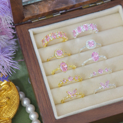 Rosaline Halo Ring in Gold