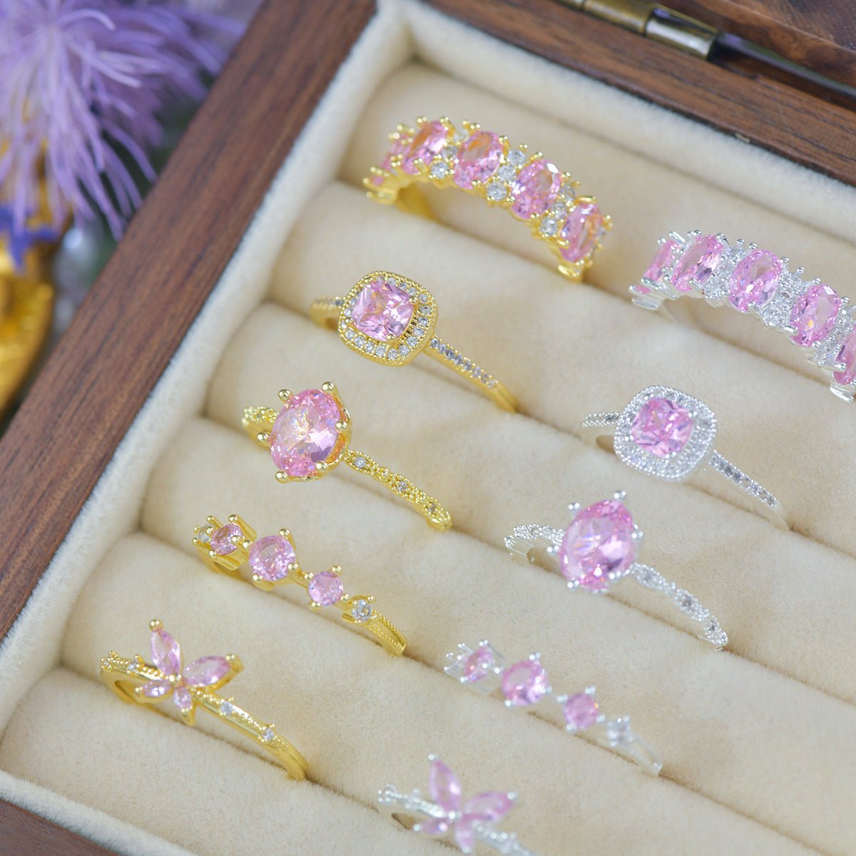 Rosaline Halo Ring in Gold