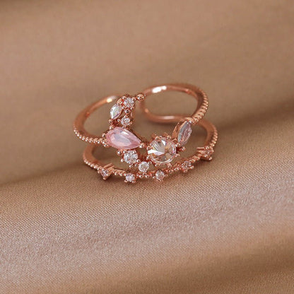 Rosy Moonrise Ring
