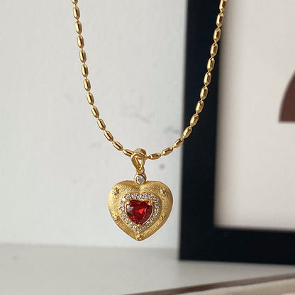 Royal Red Heart Necklace