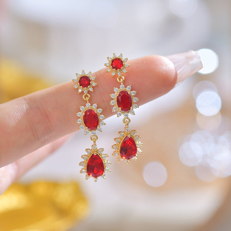 Rosa Ruby Drop Earrings