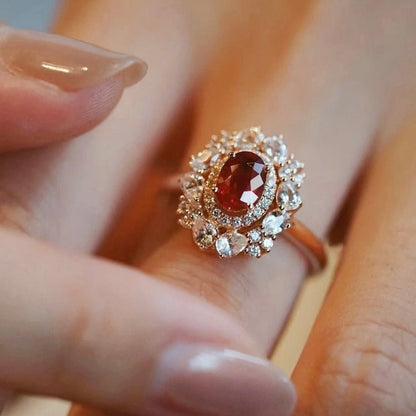 Ruby Dahlia Ring