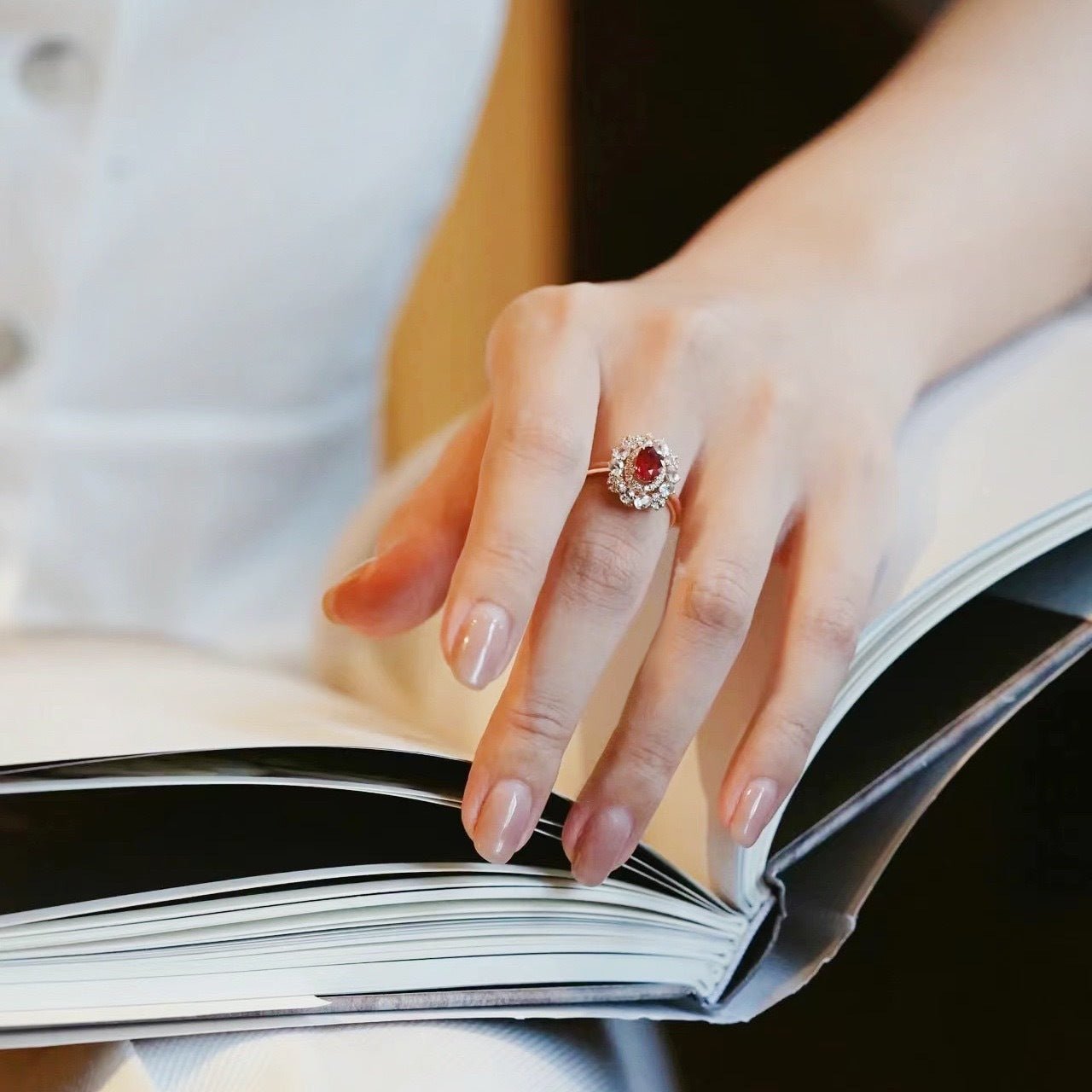 Ruby Dahlia Ring