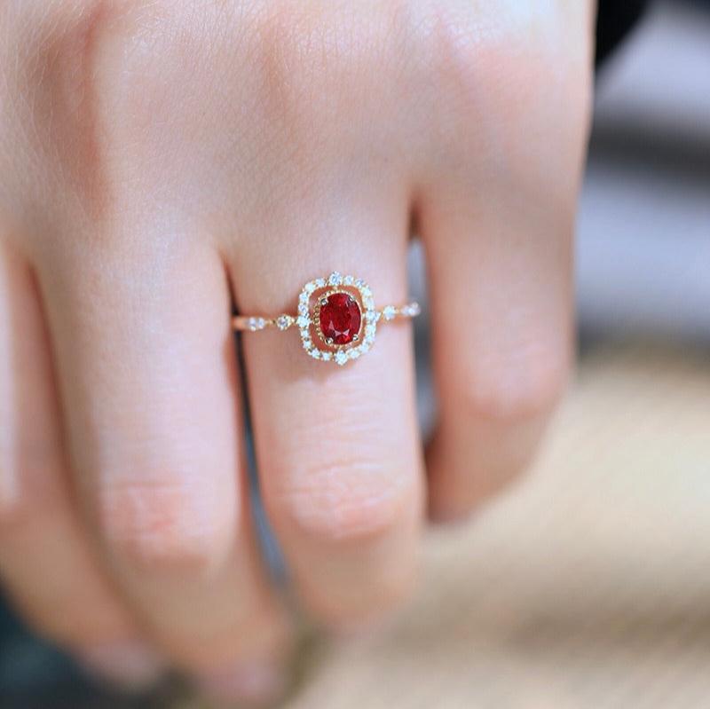 Ruby Halo Ring