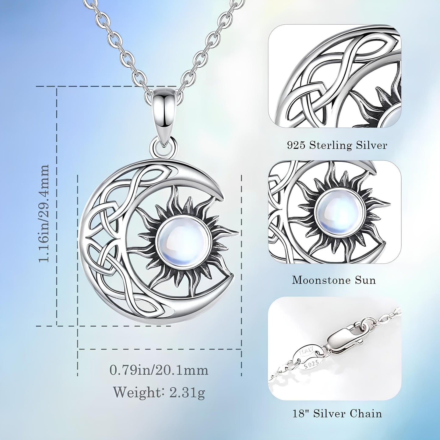 Equinox Harmony Sun and Moon Necklace