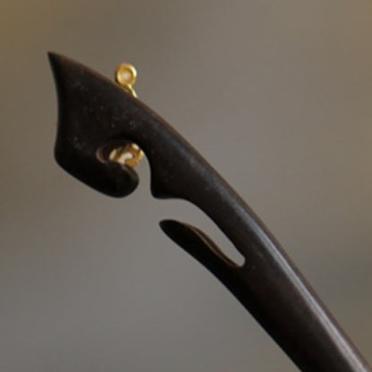 Sandalwood Rabbit Hairpin | Auspicious Cloud Chinese Hairpin