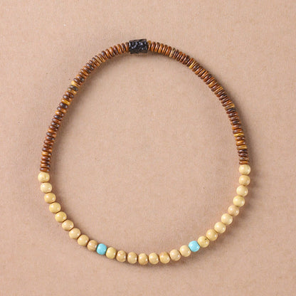 Sandalwood Turquoise Double Wrap Protection Bracelet 6mm