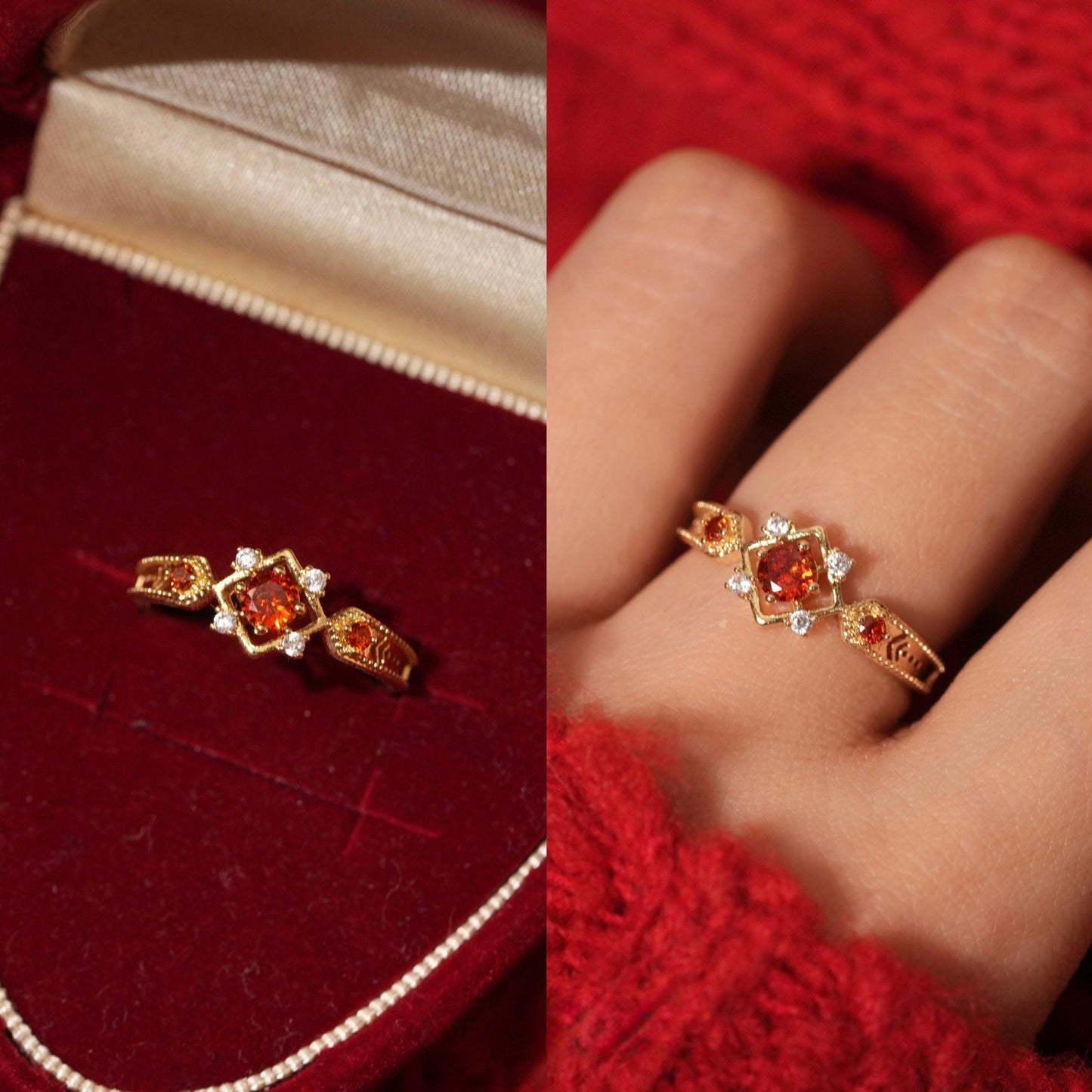 Scarlet Baroque Ring