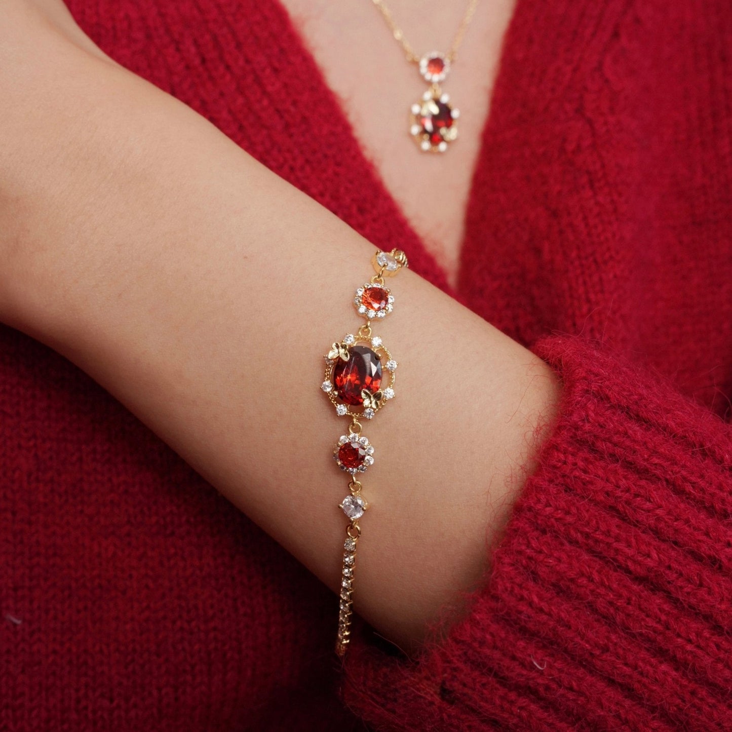 Scarlet Butterfly Bracelet