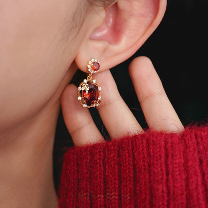 Scarlet Butterfly Drop Earrings