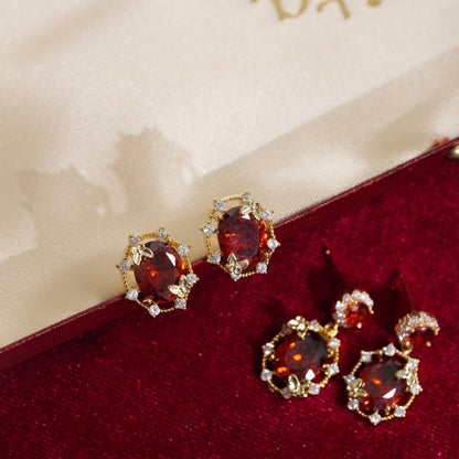 Scarlet Butterfly Stud Earrings