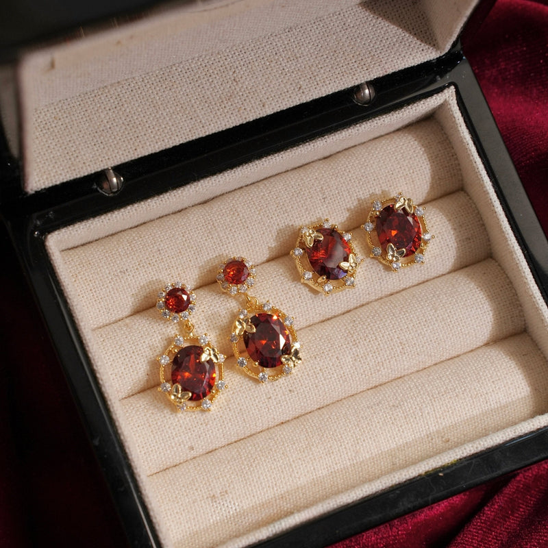 Scarlet Butterfly Stud Earrings