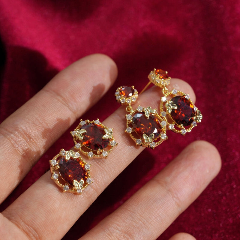 Scarlet Butterfly Stud Earrings