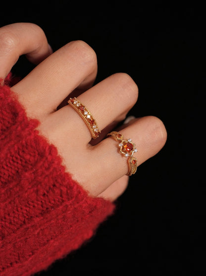 Scarlet Lattice Ring