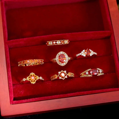 Scarlet Lattice Ring