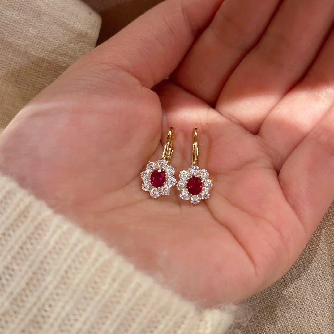 Scarlet Rosette Earrings