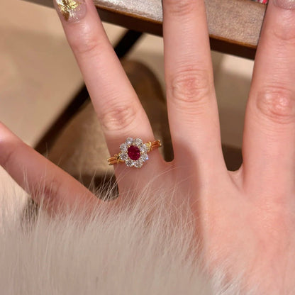 Scarlet Rosette Ring