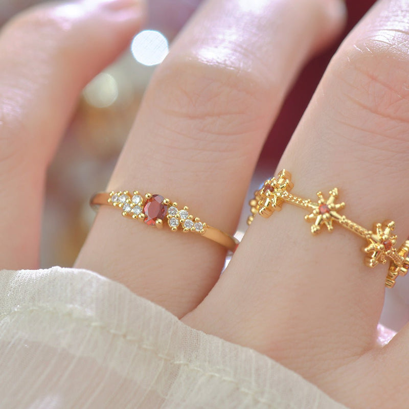 Scarlet Stardust Ring