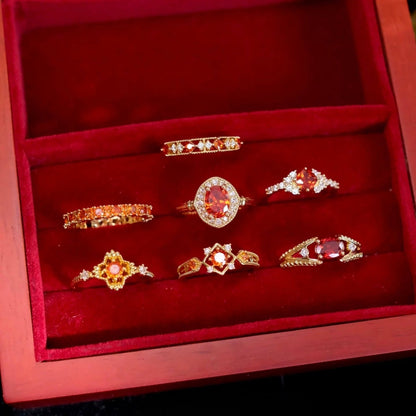 Scarlet Sunflare Ring