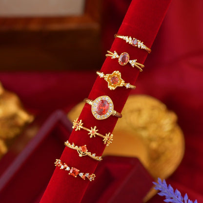 Scarlet Sunflare Ring