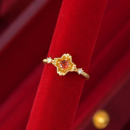 Scarlet Sunflare Ring