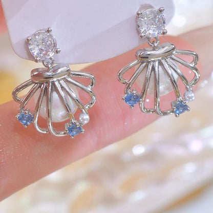 Silver Seashell Earrings