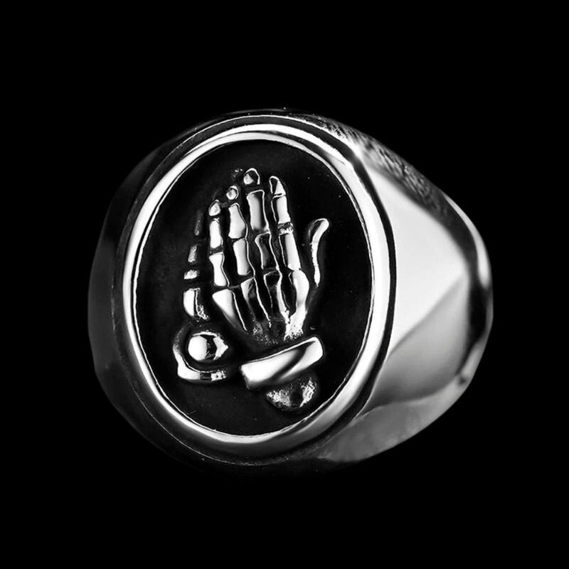 Skeleton Hands of Prayer Ring