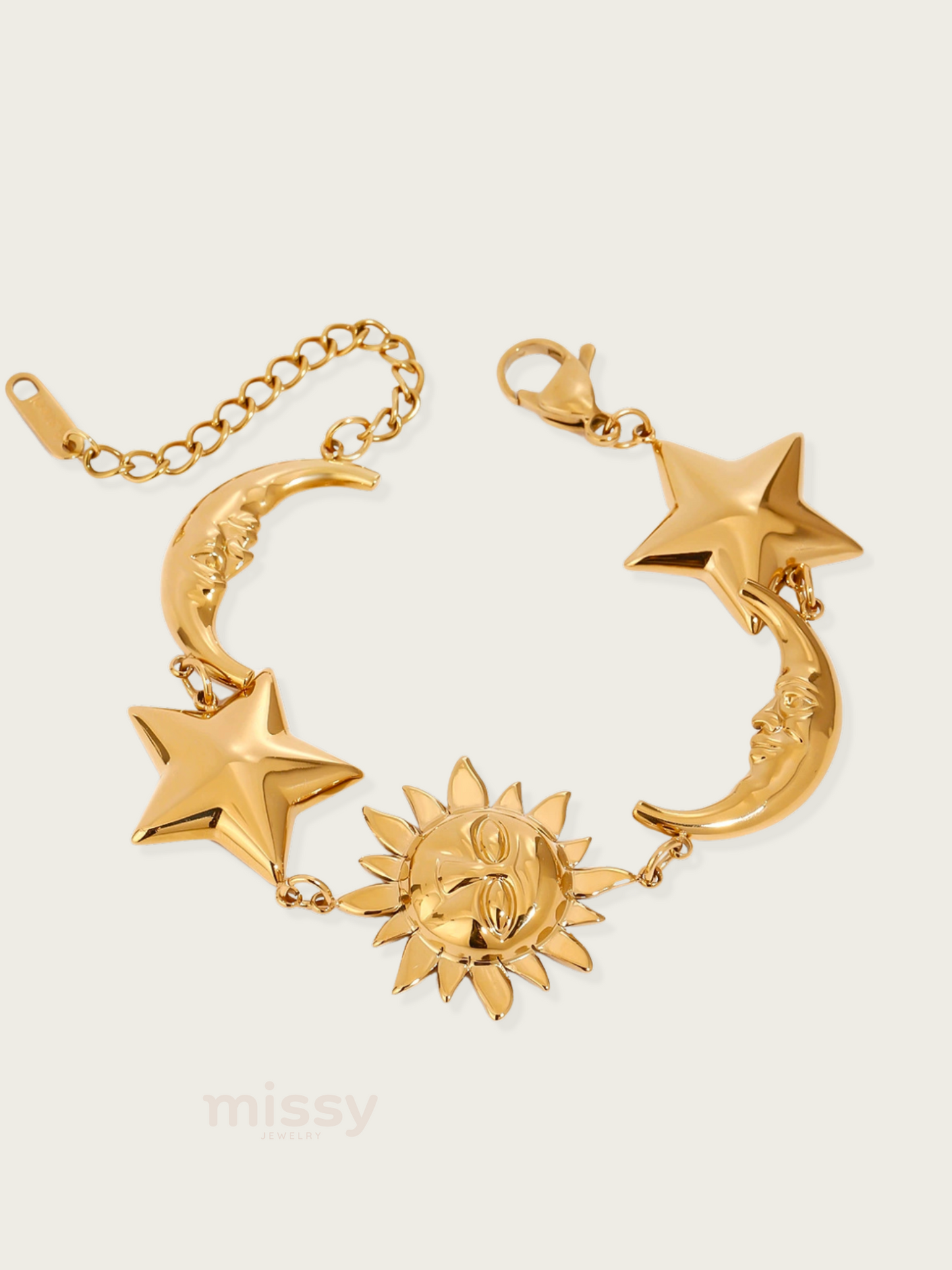 Sun, Moon & Star Charm Bracelet