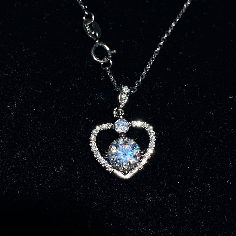 Sterling Silver Moissanite Pendant 1-5ct Spiritual Healing