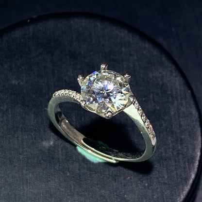 Sterling Silver Moissanite Spiritual Healing Ring 0.5-5ct