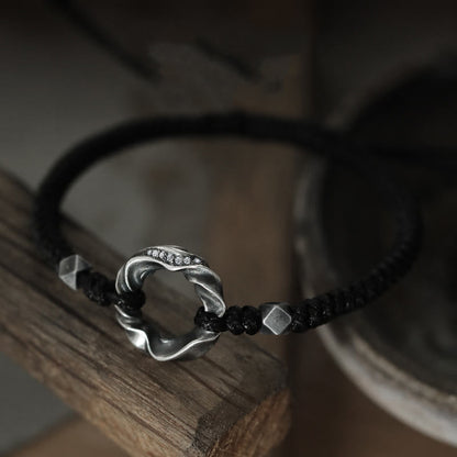 Sterling Silver Peace Buckle Protection Bracelet