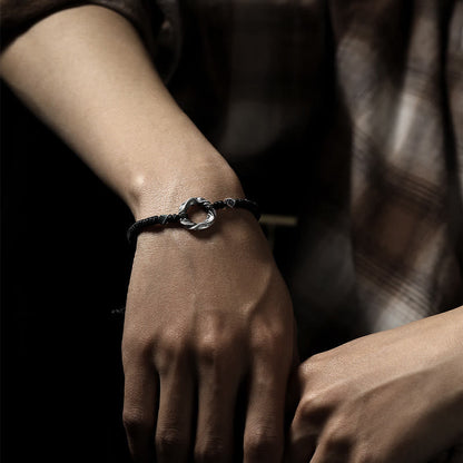 Sterling Silver Peace Buckle Protection Bracelet