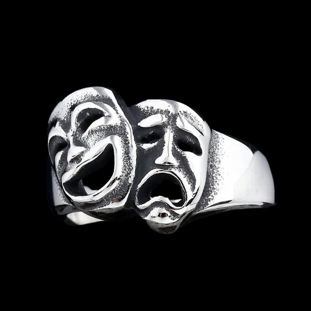 Thalia and Melpomene Mask Ring
