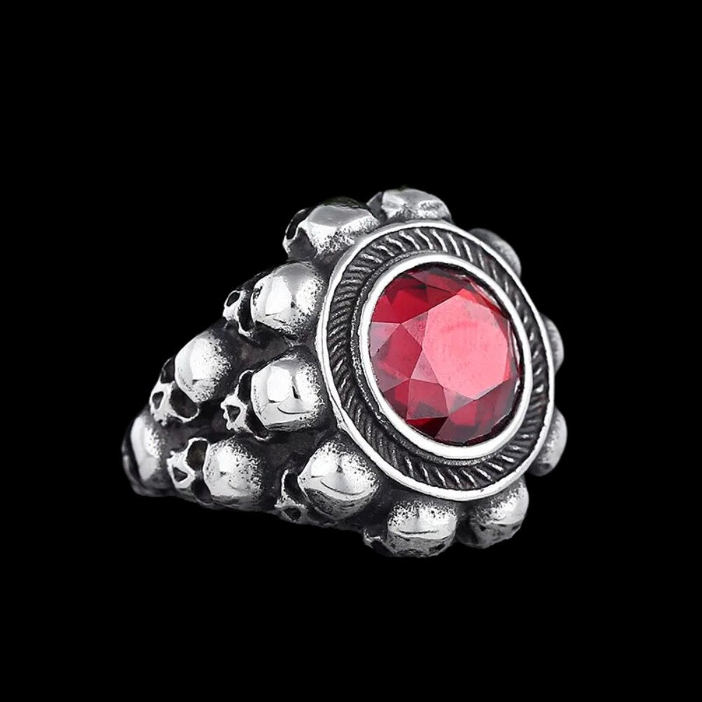 The Red Gem Treasure of Cortes Skull Ring