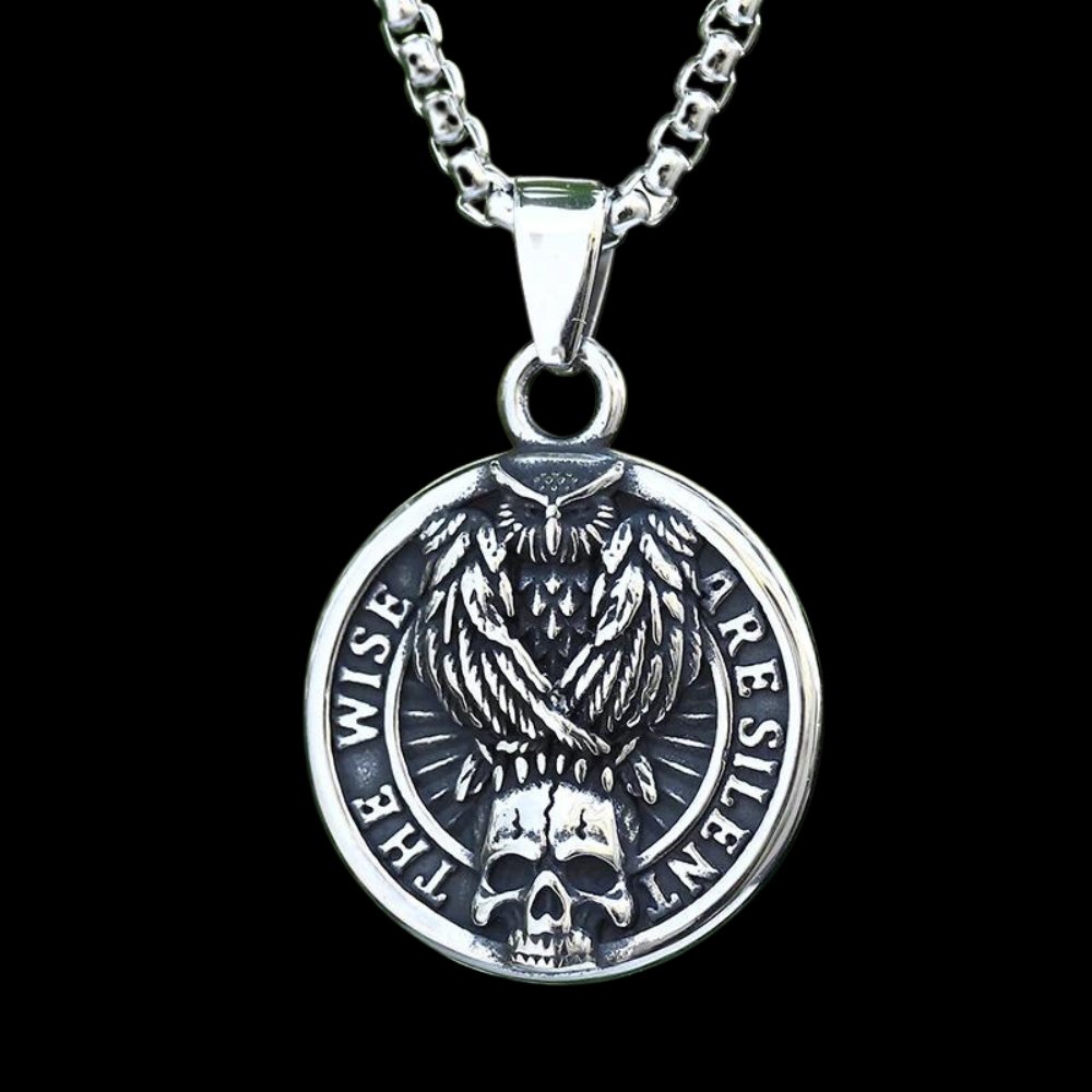 The Wise Are Silent Skull Pendant