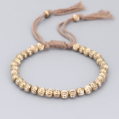 Tibetan Copper Bead Spiritual Bracelet for Luck & Balance
