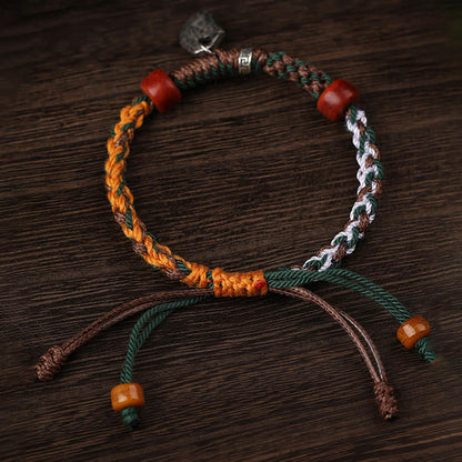 Tibetan Silver Camel Bone Protection Bracelet 6mm