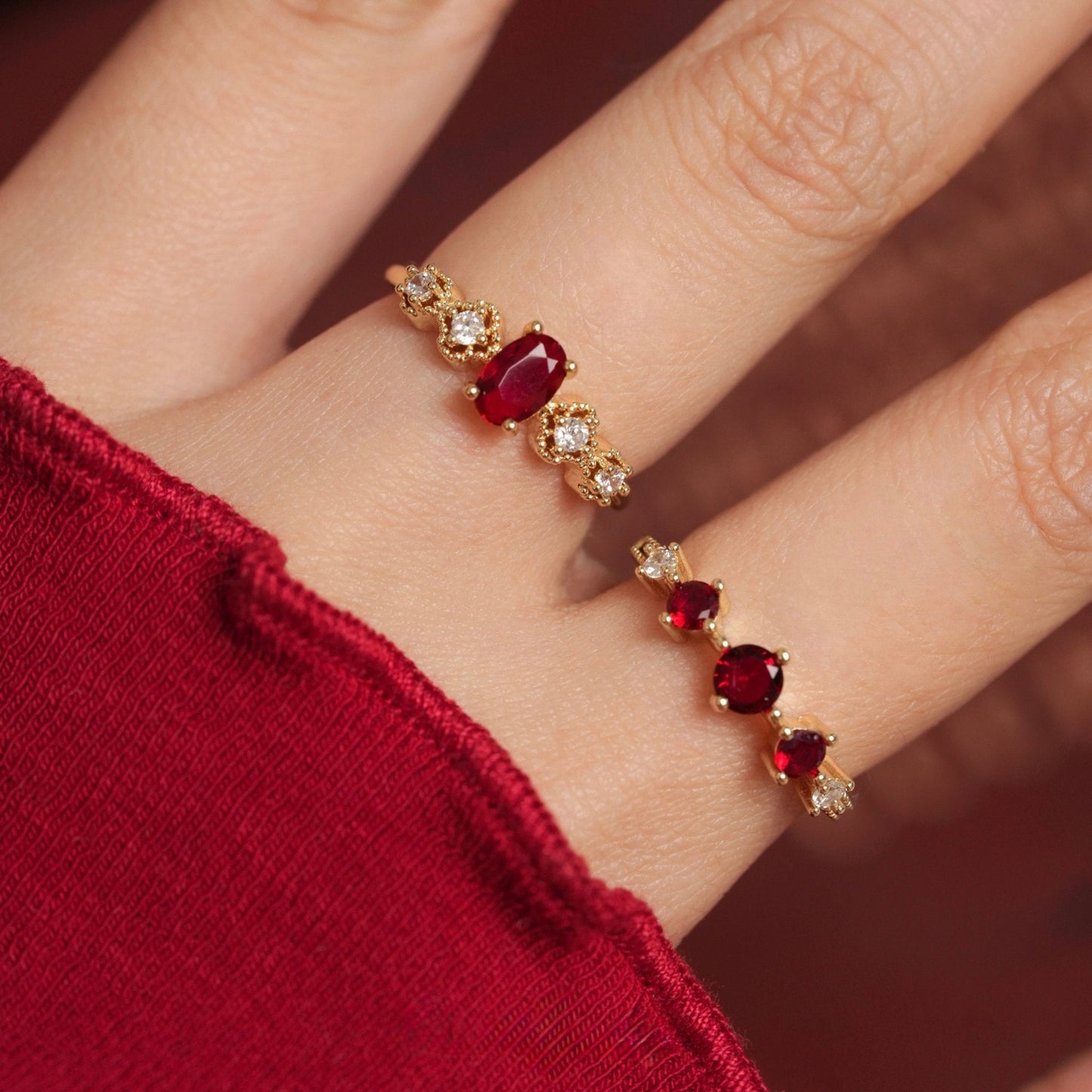 Trinity Ruby Ring