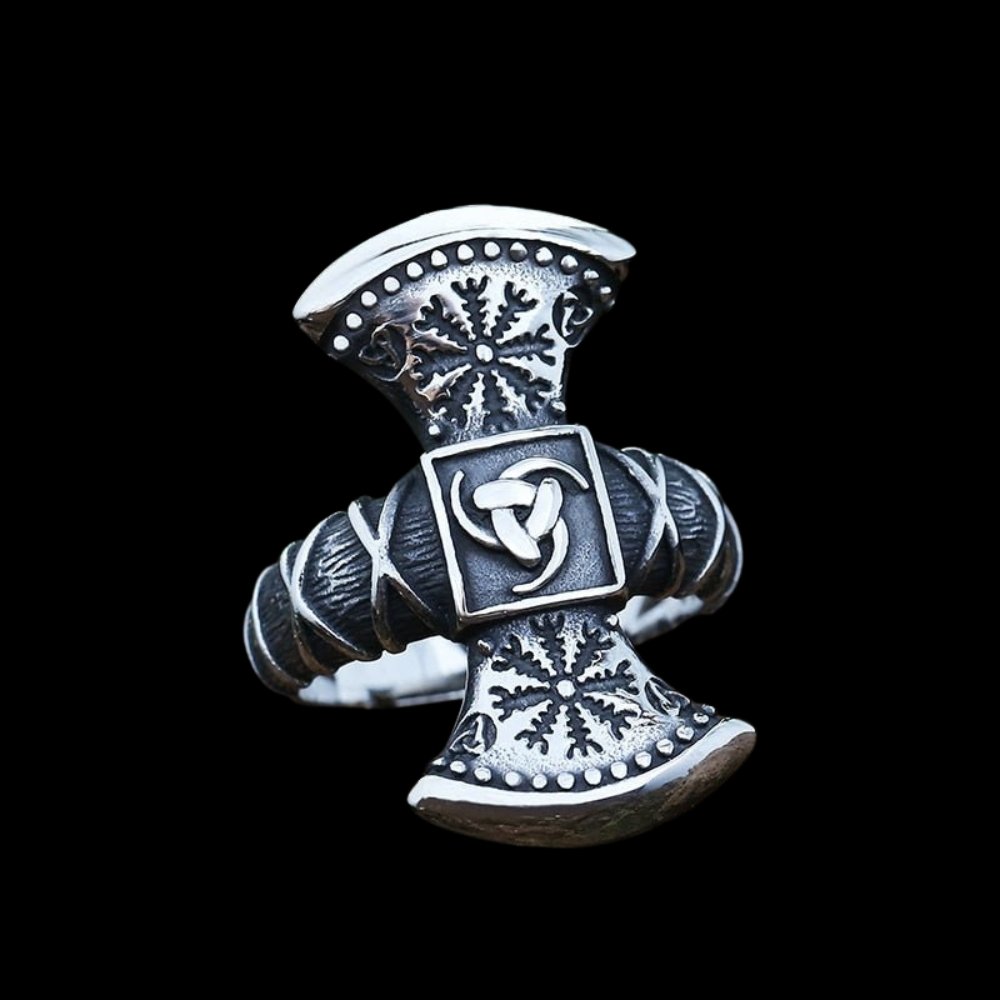 Triskele Helm of Awe Viking Ring