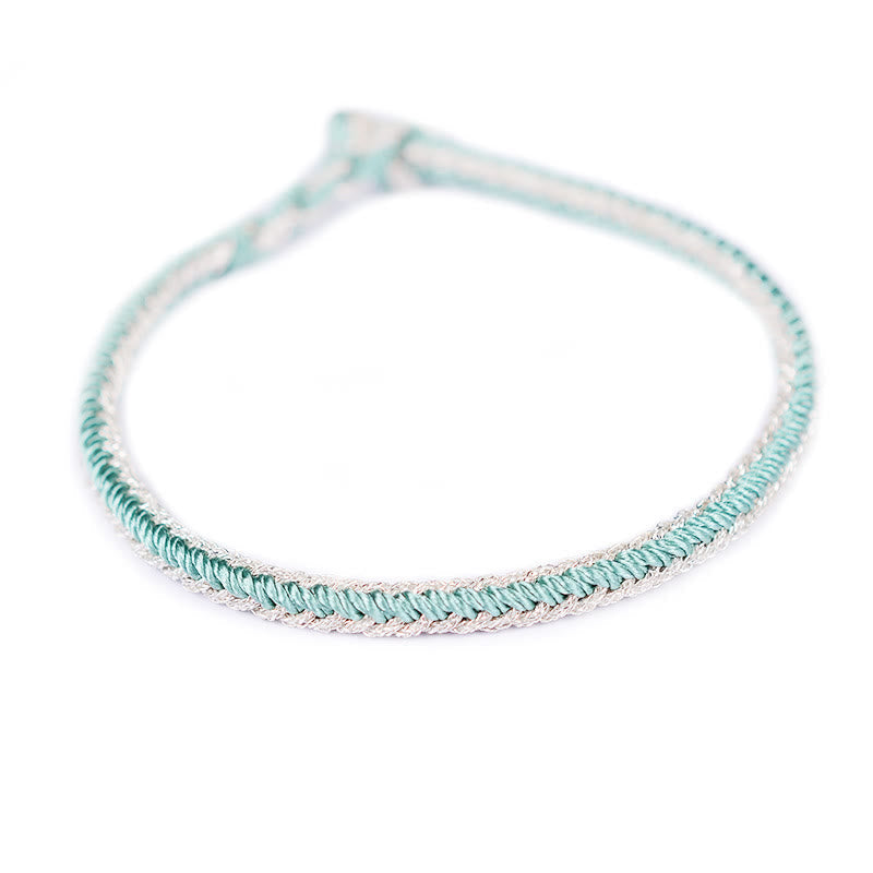 Two-color Handcrafted Eight Thread Peace Knot Red String Bracelet