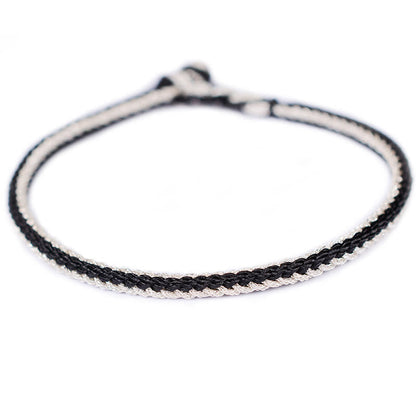 Two-color Handcrafted Eight Thread Peace Knot Red String Bracelet