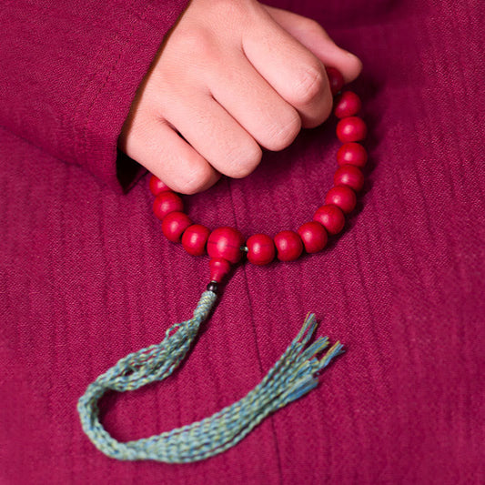 Abelia Biflora Wood Wrist Mala for Protection & Blessing
