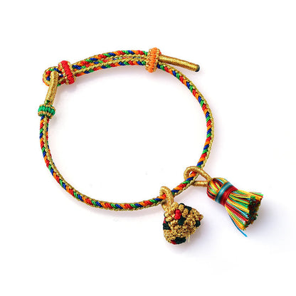 Colorful Red String Charm Bracelet for Luck & Protection