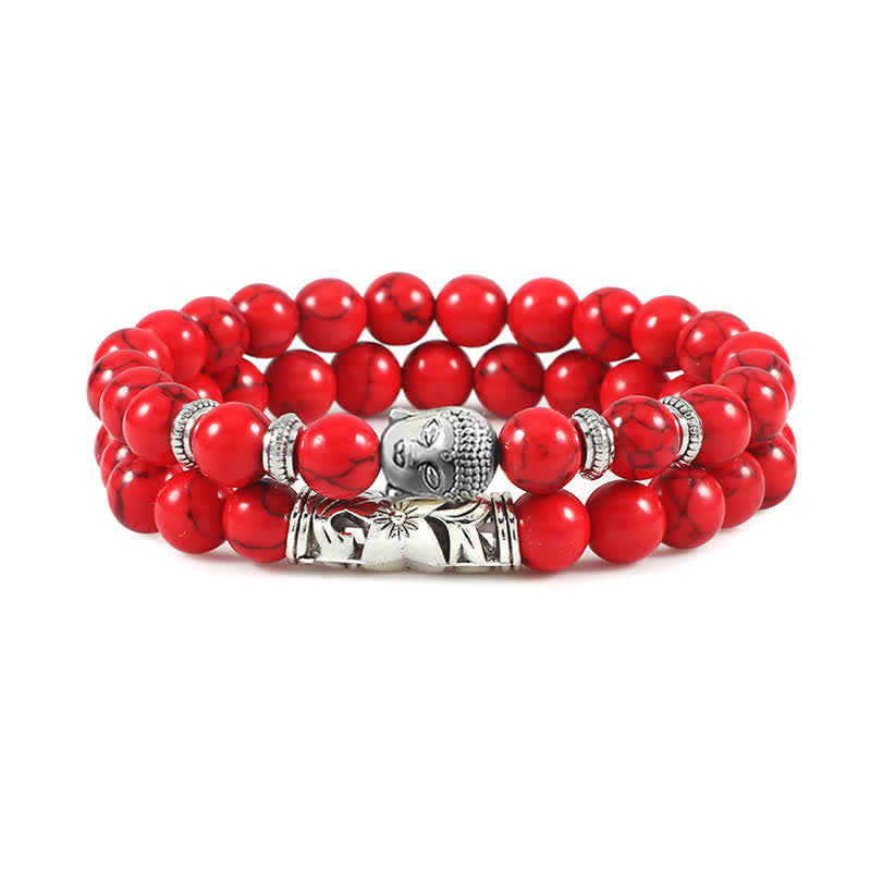 Tiger Eye & Red Turquoise Protection Bracelet Set