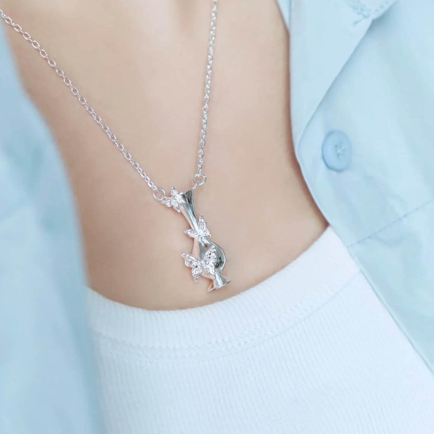 Vase of Butterfly Necklace