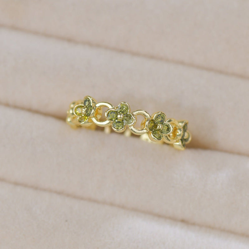 Verde Blossom Link Ring