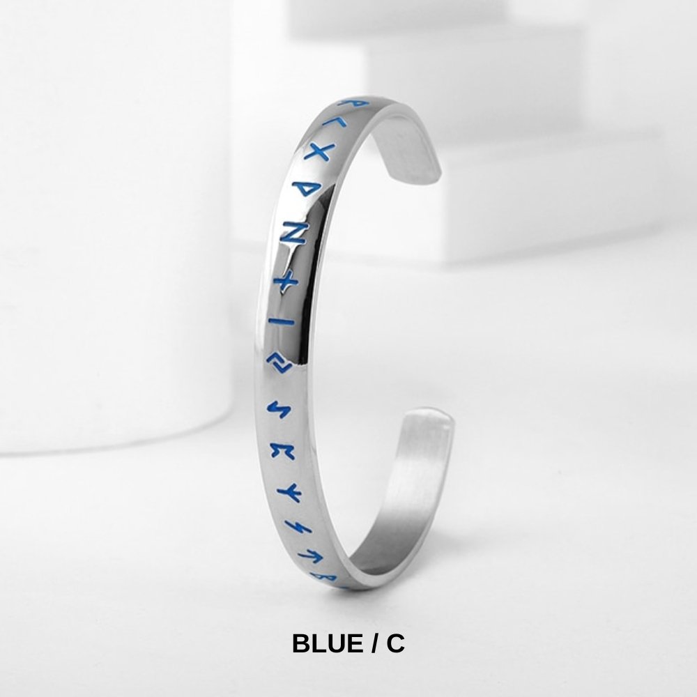 Viking Runes Open Cuff Bracelet